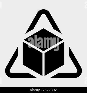 Cube Icon Black Sign Isolate on white Background Stock Vector