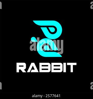 Simple Rabbit logo template vector icon symbol illustration Stock Vector