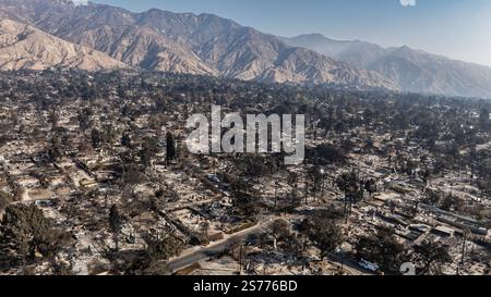 Altadena, United States. 18th Jan, 2025. Drone view of the community of ...