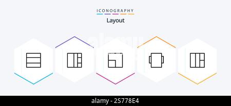 Layout 25 Line icon pack including . . Stock Vector