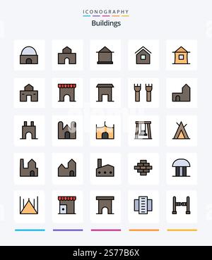 Buildings 25 Line icon pack including modern building. architecture ...