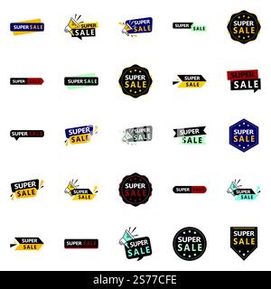 25 Super Sale Closing Down Banners for Boosting Sales Stock Vector