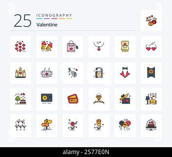 Valentine 25 Line Filled icon pack including cup. wedding. love. loving ...