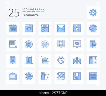 Ecommerce 25 Blue Color icon pack including commerce. rate. shopping. e. commerce Stock Vector