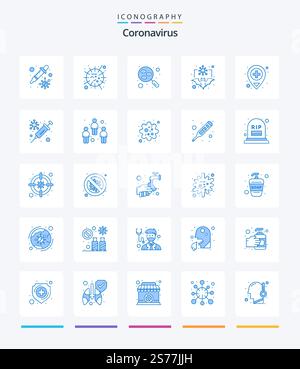 Virus Transmission 25 Blue icon pack including diagnosis. vaccine. scan ...