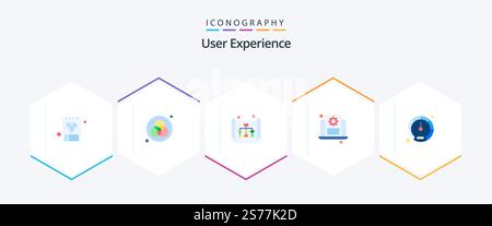 User Experience 25 Flat icon pack including site. meter. site. laptop. seo Stock Vector