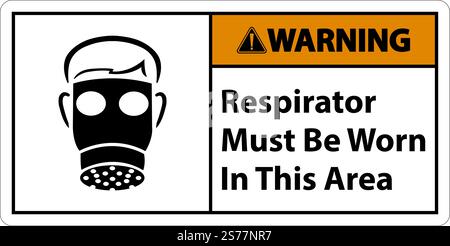 Warning Respirators Must Be Worn In This Area Signs Stock Vector