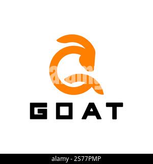 Letter G Goat Head Logo-Vector illustration Stock Vector