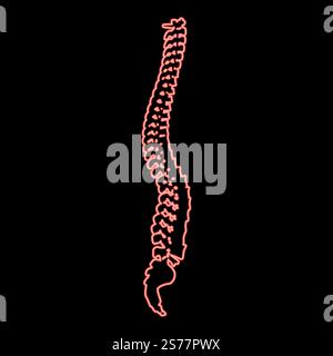 Neon spinal vertebral column spine backbone red color vector illustration image flat style light. Neon spinal vertebral column spine backbone red color vector illustration image flat style Stock Vector