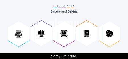 Baking 25 Glyph icon pack including . baking. . food Stock Vector