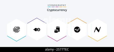 Cryptocurrency 25 Glyph icon pack including coin . crypto . crypto currency. coin Stock Vector
