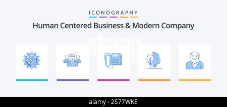 Human Centered Business And Modern Company Blue 5 Icon Pack Including father. programming. telephone. making. user. Creative Icons Design Stock Vector