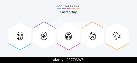 Easter 25 Line icon pack including . nature. celebration. easter. holiday Stock Vector