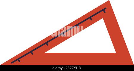 Ruler for mathematics lessons, isolated measuring line for classes in trigonometry. Obtaining education knowledge and studying in school, college or university. Vector in flat style illustration. School supplies, ruler for mathematics lessons Stock Vector