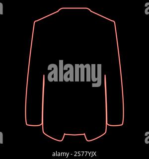 Neon jacket coat red color vector illustration image flat style light. Neon jacket coat red color vector illustration image flat style Stock Vector