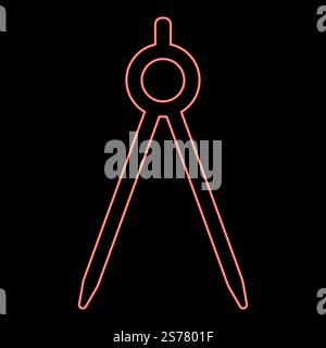 Neon divider circulus Circinus red color vector illustration image flat style light. Neon divider circulus Circinus red color vector illustration image flat style Stock Vector