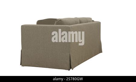 A modern armchair with wooden legs + clipping path. The chair is isolated on a white background. Stock Photo