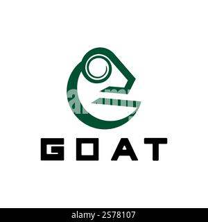 Letter G Goat Head Logo-Vector illustration Stock Vector