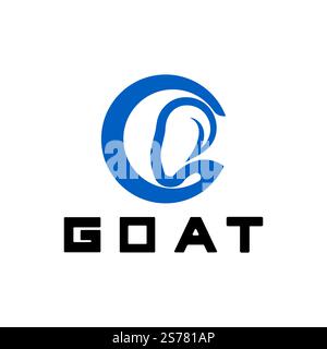 Letter G Goat Head Logo-Vector illustration Stock Vector