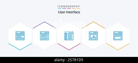 User Interface 25 Blue icon pack including interface. communication. user. user. communication Stock Vector