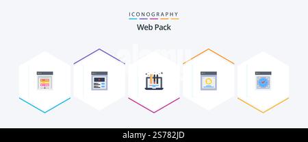 Web Pack 25 Flat icon pack including computer. method. design. comparing. pencil Stock Vector