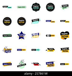 25 Versatile typographic banners for increased registration Stock Vector