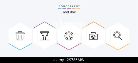 Tools 25 Line icon pack including . out. Stock Vector