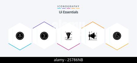 Ui Essentials 25 Glyph icon pack including seo. marketing. next. business. interface Stock Vector