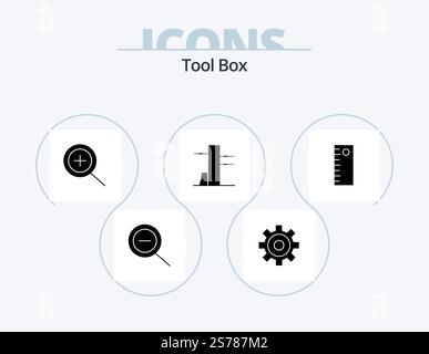 Tools Glyph Icon Pack 5 Icon Design. . . Stock Vector