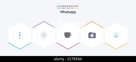Whatsapp 25 Flat icon pack including basic. man. tea. basic. image Stock Vector