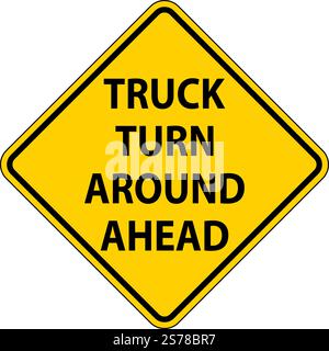 Traffic Truck Signs Truck Turn Around Ahead Stock Vector