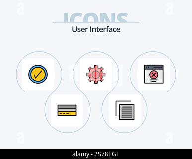 User Interface Line Filled Icon Pack 5 Icon Design. . interface. interface. avatar. interface Stock Vector