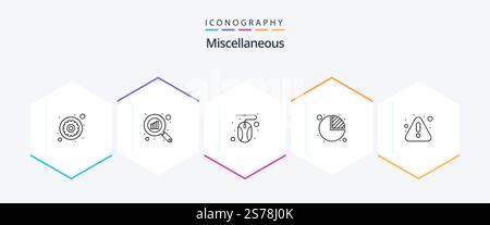Miscellaneous 25 Line icon pack including notice. click. statistics. chart Stock Vector