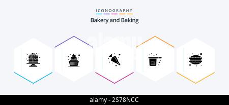 Baking 25 Glyph icon pack including dinner. measuring. carrot. cups. cook Stock Vector