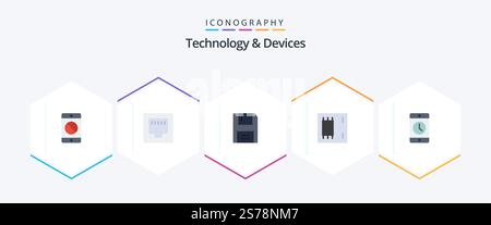Devices 25 Flat icon pack including products. electronics. devices. devices. products Stock Vector