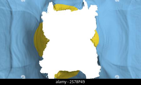 3d rendering of a Palau flag over a rusty metallic plate. Isolated on ...