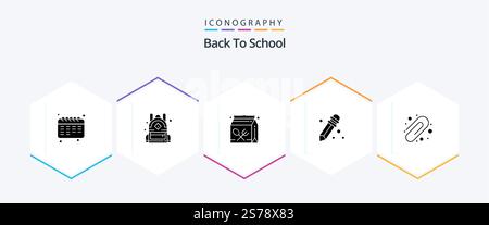 Back To School 25 Glyph icon pack including . education. drink. back to school. pencil Stock Vector