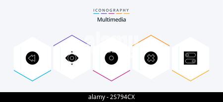 Multimedia 25 Glyph icon pack including . ui Stock Vector Image & Art ...
