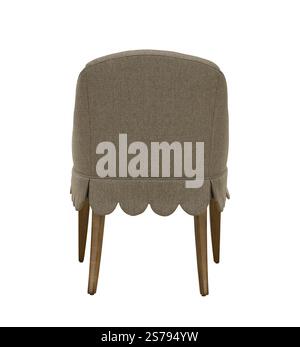 A modern armchair with wooden legs + clipping path. The chair is isolated on a white background. Stock Photo