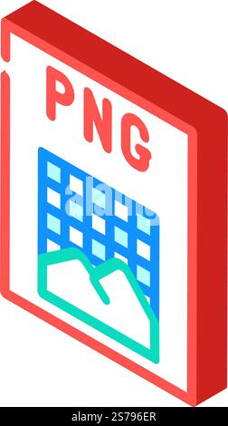 png file format document isometric icon vector. png file format document sign. isolated symbol illustration. png file format document isometric icon vector illustration Stock Vector