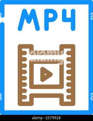 mp4 file format document line icon vector illustration Stock Vector ...