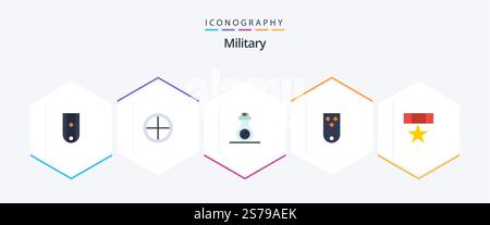 Military 25 Flat icon pack including army. position. badge. military ...