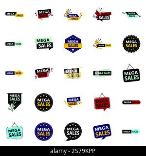 The Mega Sale Pack 25 Unique Vector Designs for Your Next Promotion Stock Vector