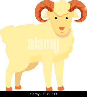 Shocked ram icon cartoon vector. Face wildlife. Wild emblem Stock ...