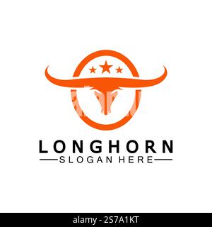 Long horn logo template vector illustration design Stock Vector