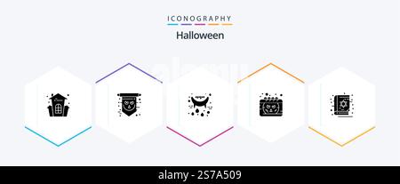Halloween 25 Glyph icon pack including book. halloween. spooky. date. vampire Stock Vector