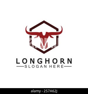 Long horn logo template vector illustration design Stock Vector