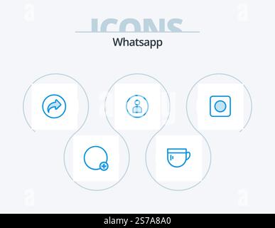 Whatsapp Blue Icon Pack 5 Icon Design. browser. ui. basic. basic. man Stock Vector