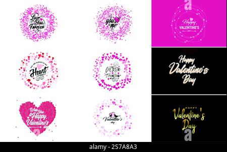 Love word art design with a heart-shaped gradient background Stock Vector