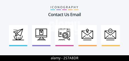 Email Line 5 Icon Pack Including email. close. message. cancel. upload. Creative Icons Design Stock Vector